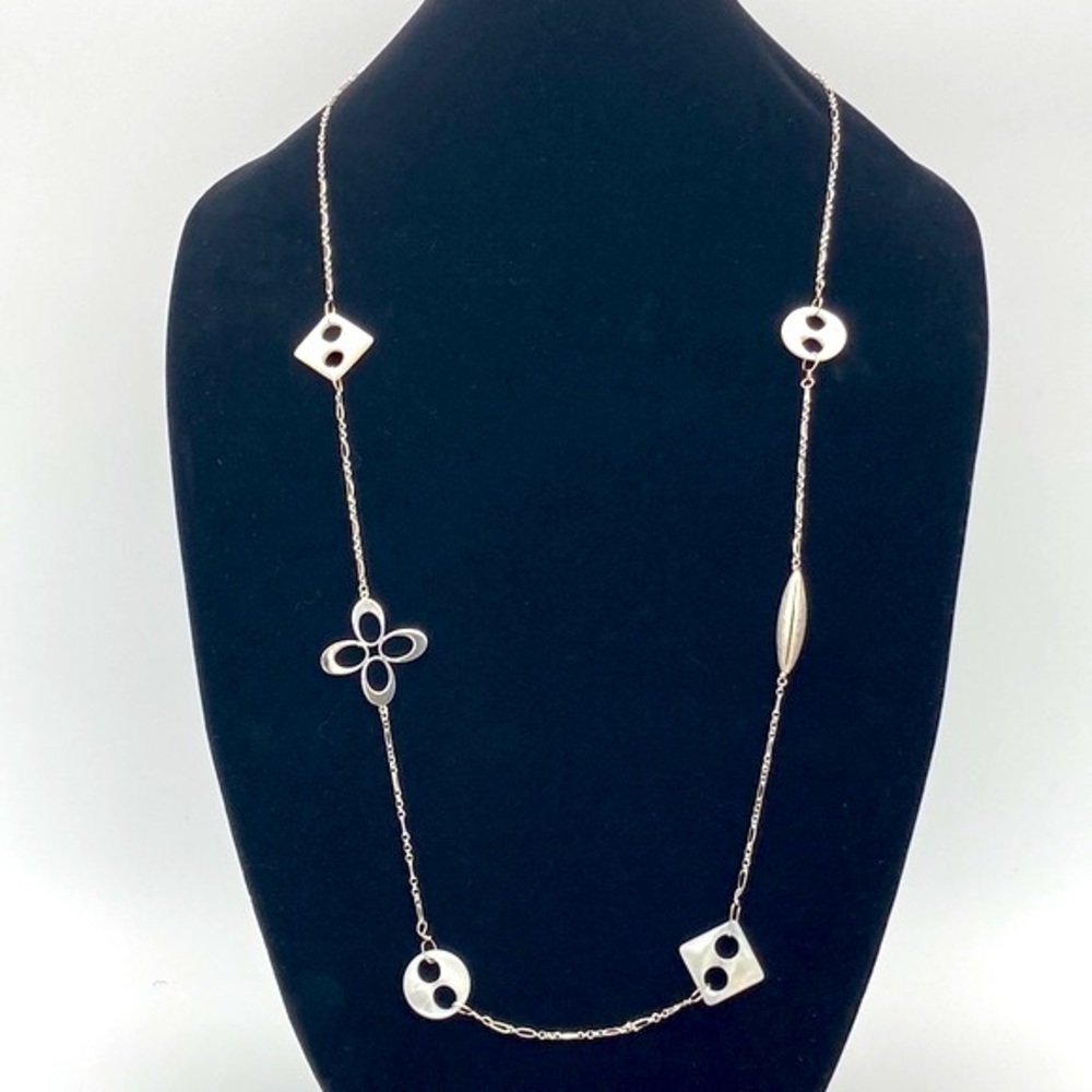 925 Artisan Made Station Necklace with MOP